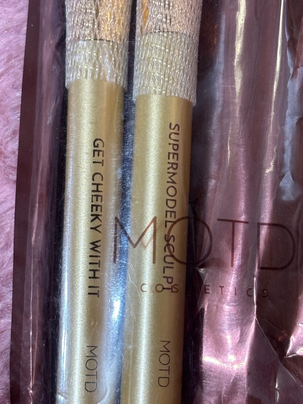 MOTD Cosmetics Gold Goddess 2 Piece Face Brush Set